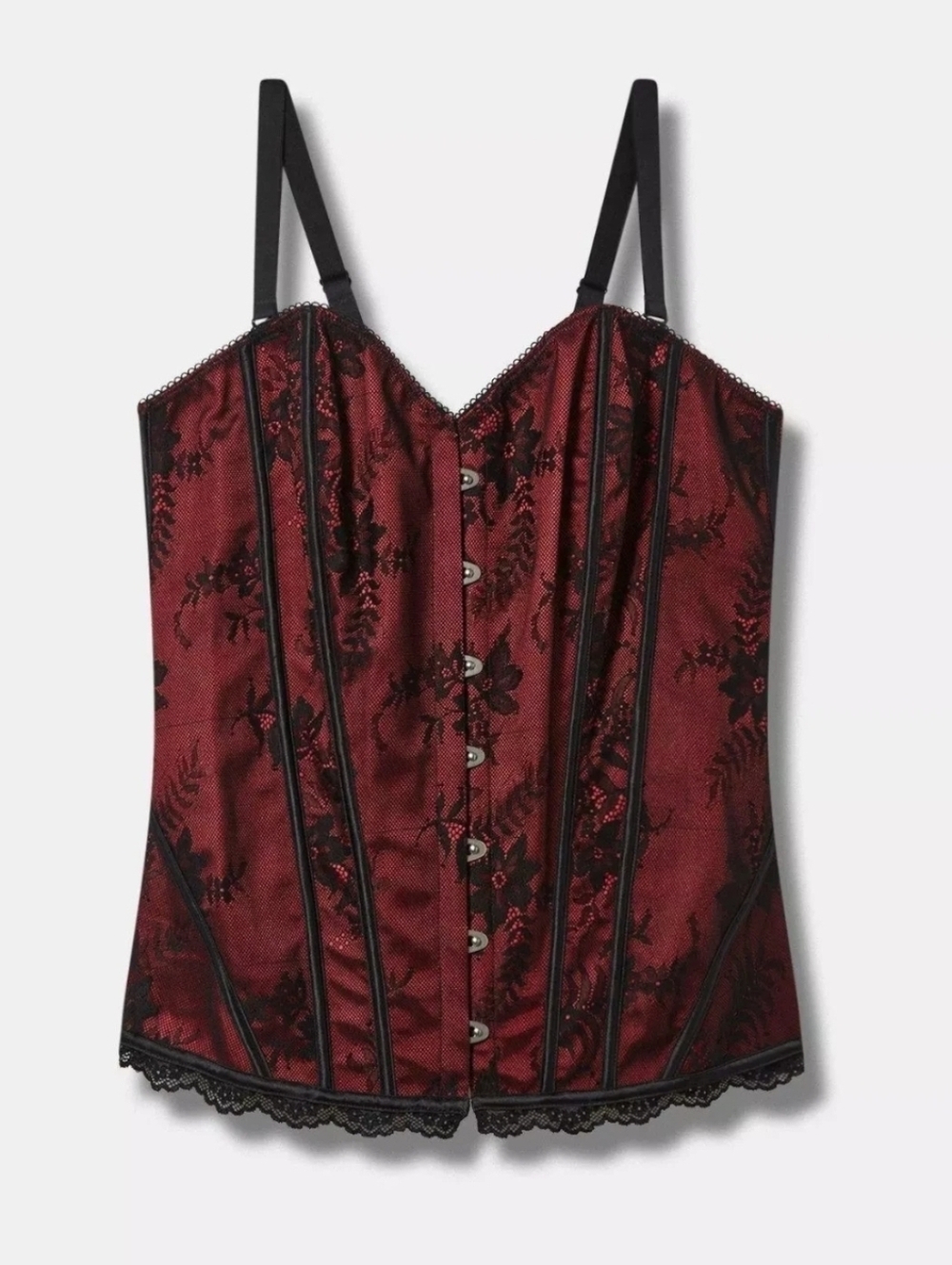 Torrid Mesh and Lace Strapless Corset Jester Red Size 4X WT - Picture 2 of 5